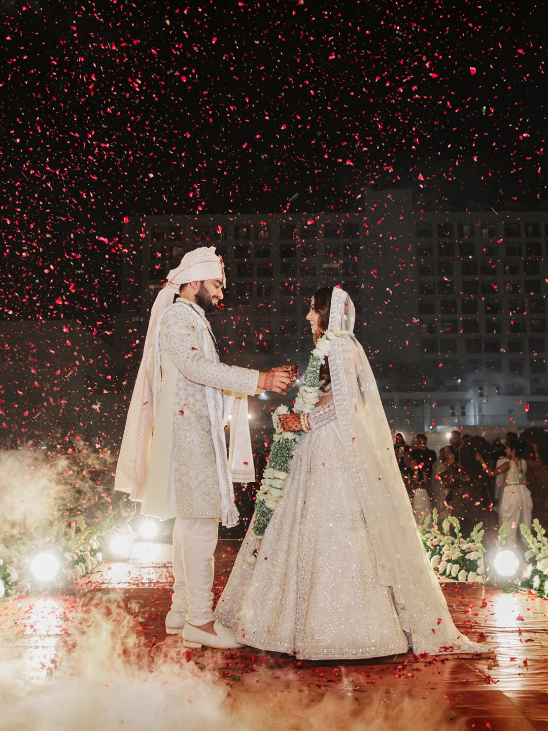 Couple together on their wedding day